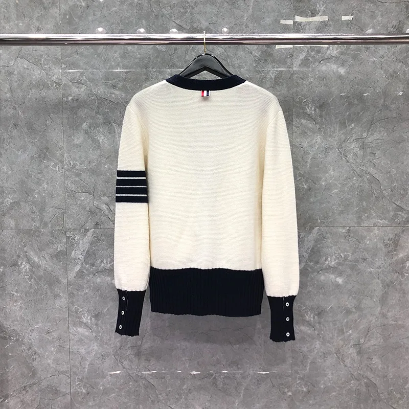 Новинка 2020 модные свитера Мужская тонкая женская одежда полосатая шерстяная
