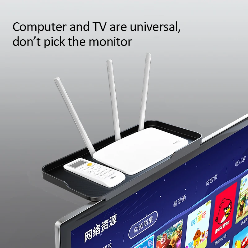 30*12.5cm Adjustable Computer Monitor Rack Plastic LCD TV Top Screen Bracket Creative Multifunctional Storage Black/White | Дом и сад