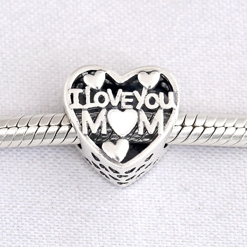 Оригинальные винтажные ажурные бусины Я люблю тебя мама подходят для женского