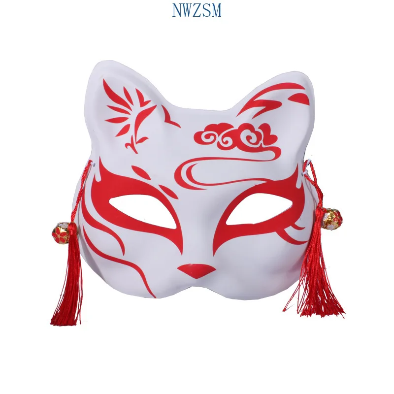Маска аниме рассекающий демонов лиса Расписанная вручную полумаска для лица в