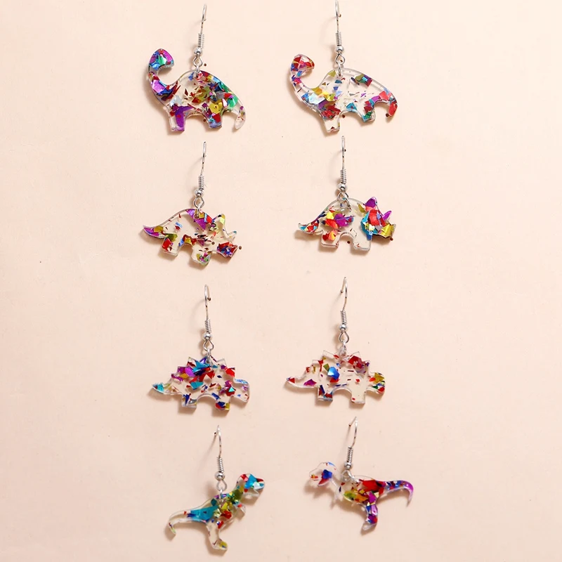 

2020 New Fashion Cute Colorful Animal Acrylic Dinosaur Earrings For Girls Women Children Birthday Gift Lovely Jewelry Gifts