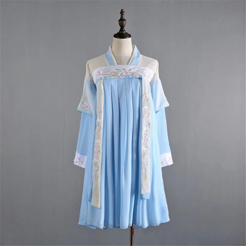 Восточная женщина китайские традиционные костюмы Hanfu в ретро-стиле для танцев