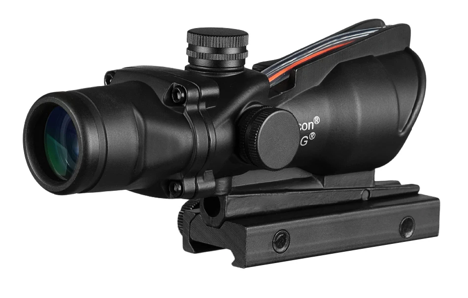 Totrait ACOG 4X32 охотничий прицел из настоящего волокна оптика Зеленая красная точка с
