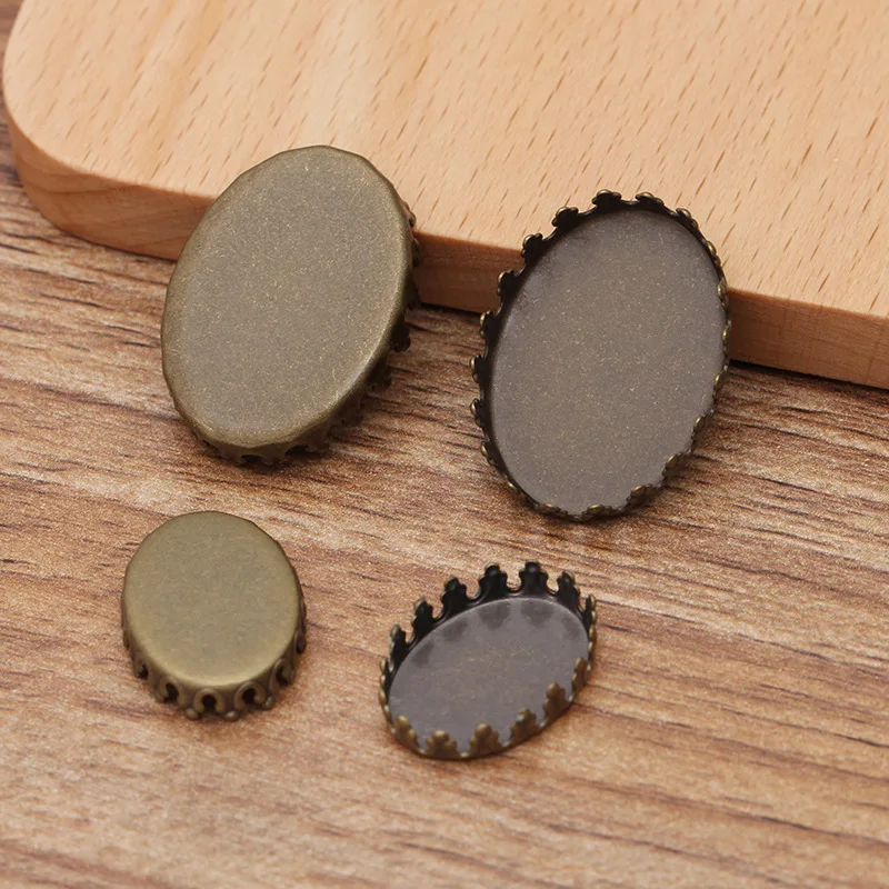 Соединитель медный Овальный с кабошоном и бронзовым покрытием 50 шт. - купить по