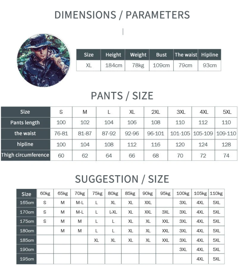 

Outdoor Hunting Pants Tactical Cargo Pants Mens Solid Color Multi-pocket Casual Training Sports Trousers S-5XL