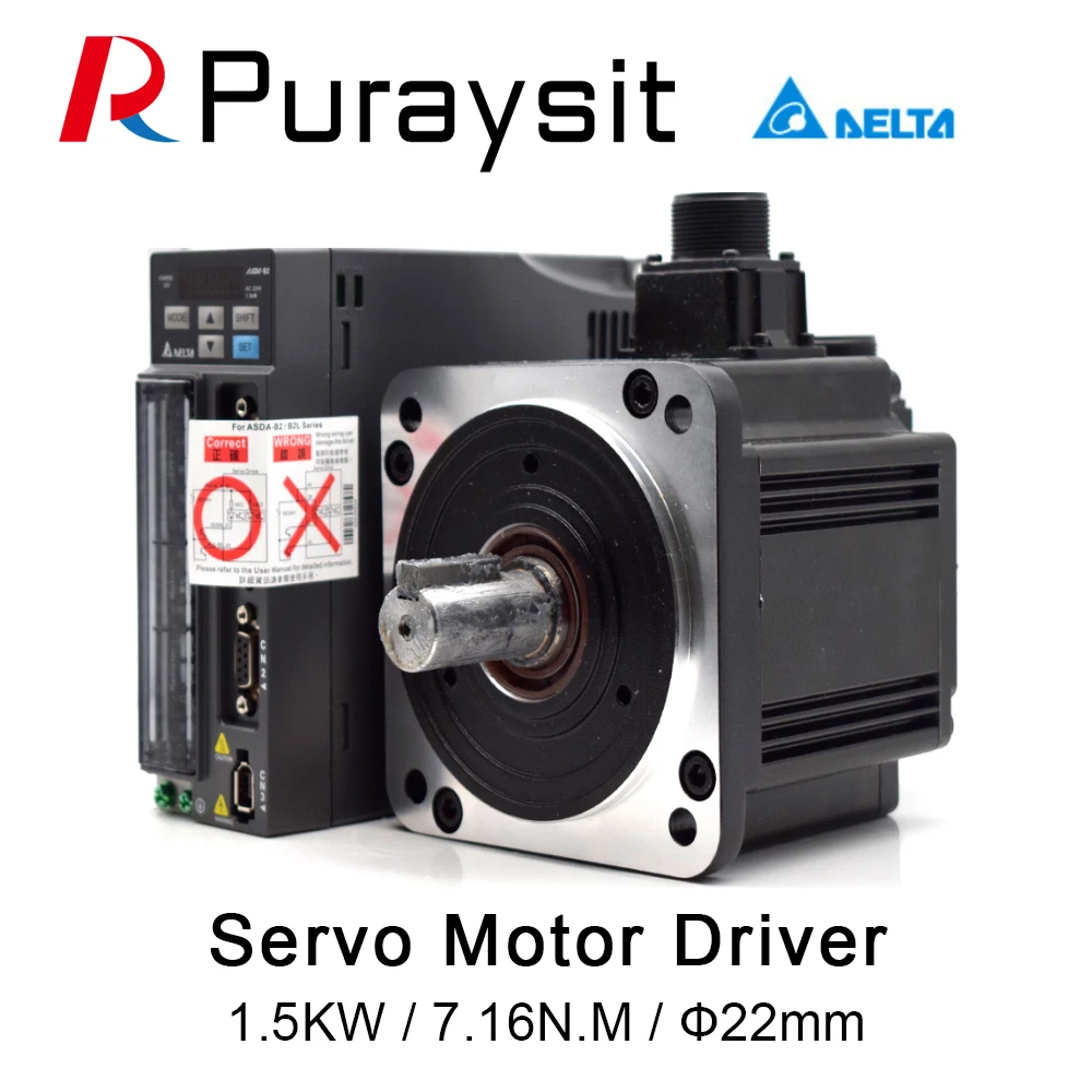 

DELTA Servo Motor 1.5KW B2 Series ASD-B2-1521-B ECMA-E21315RS/SS 7.16N.M 8.3A 3M Wire Use For Automated Industry