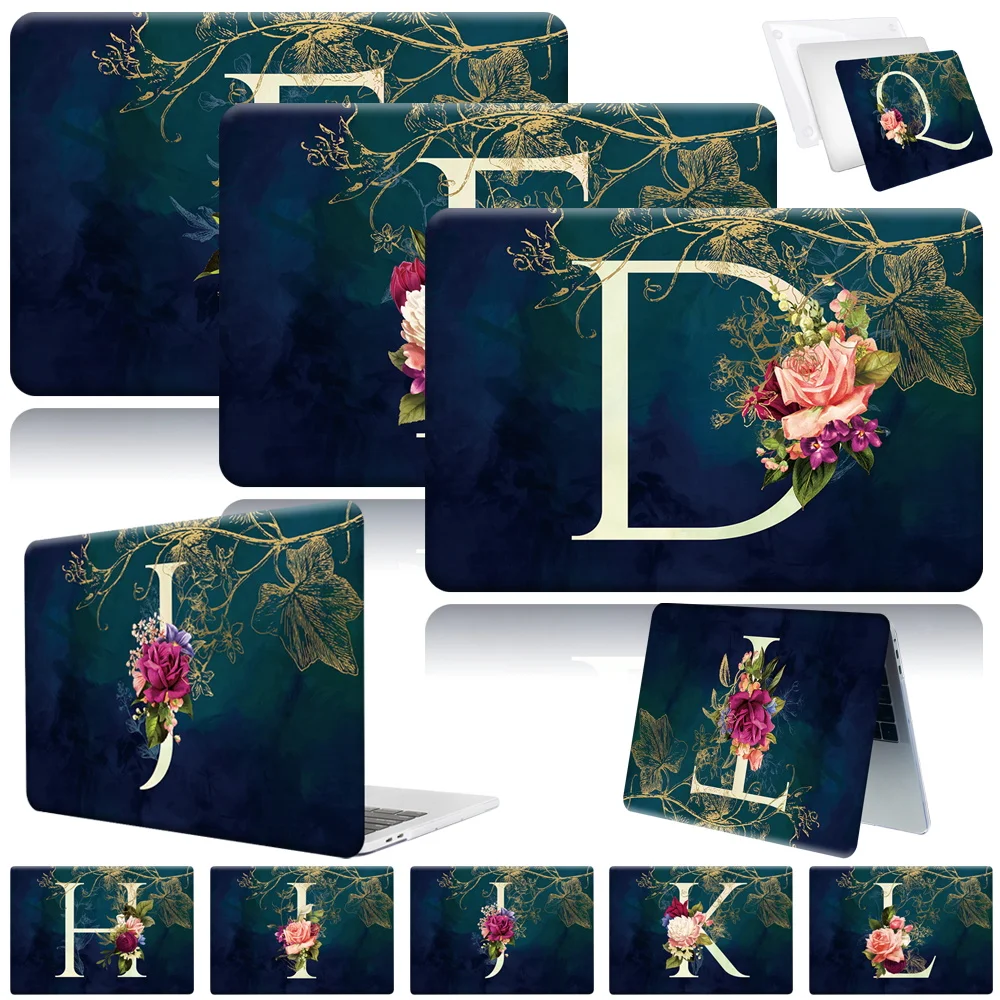 

New Laptop Case for Apple Macbook Air 13" A1932(Touch ID)/Pro 13 A1706 A1989/Pro 15 A1398/Pro 16 A214 with Flower Letter Pattern