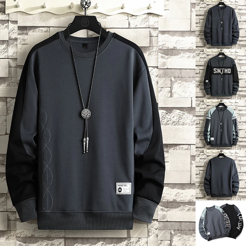 

Men Casual Sweatshirts Hoodie Men O-Neck Pullovers Casual Loose Fashion Harajuku Style Male Sweatshirt Streetwear 2021 New