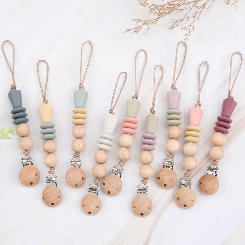 

Baby Q Handmade Silicone Pacifier Chains Safe Teething Chain Baby Teether Eco-friendly Pacifier Clips Holder Chain