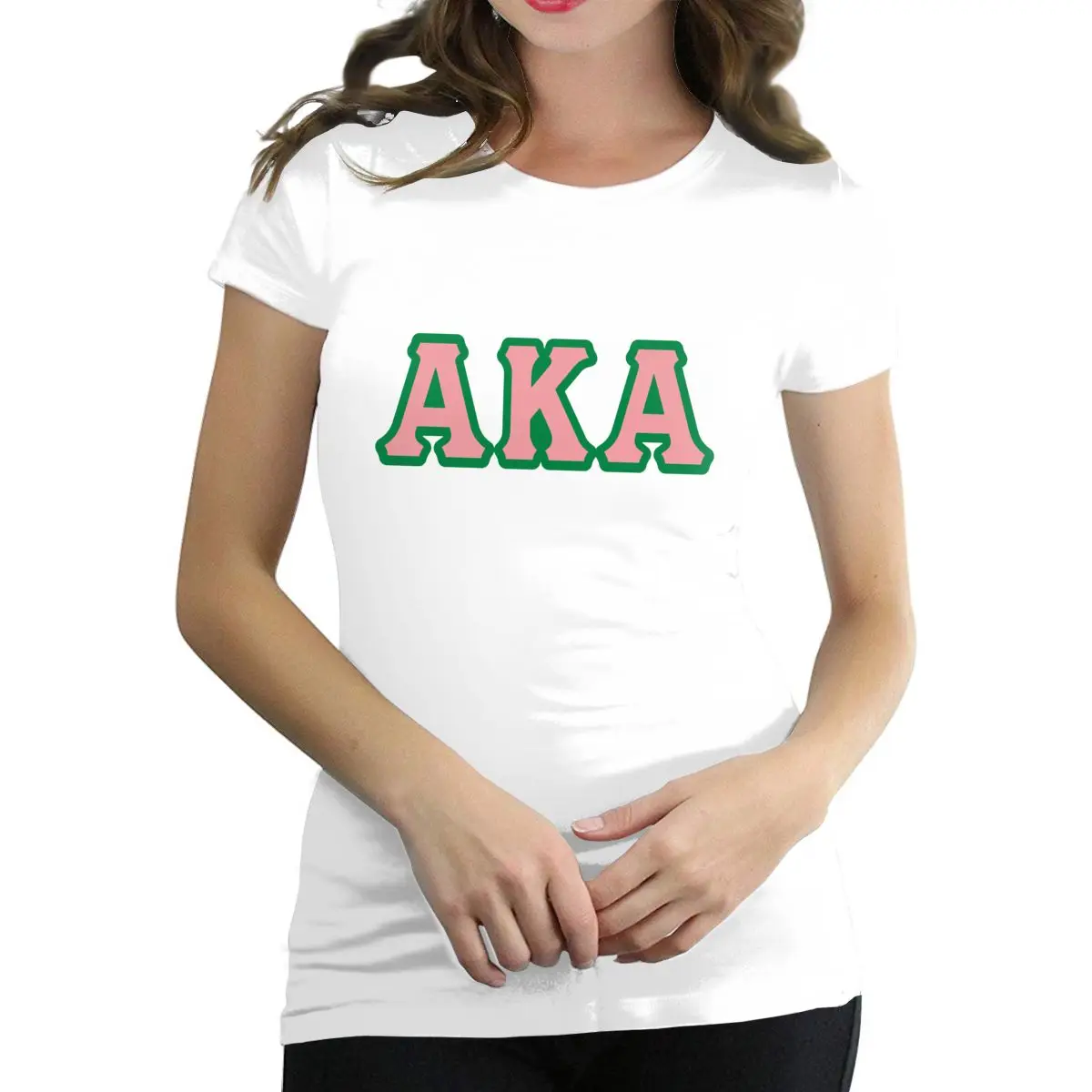 

Alpha Kappa Alpha Basic Short Sleeve T-Shirt Women Casual Loose Fit Tunic Top Baggy Comfy Tshirts