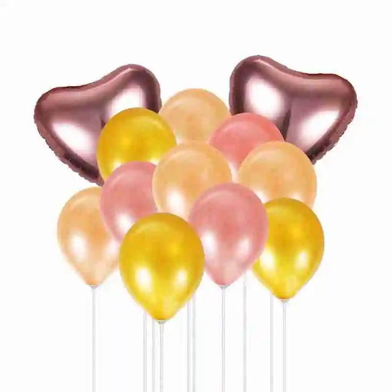 10 Соединенных латексных воздушных шаров в виде палочек прозрачные зеркальные