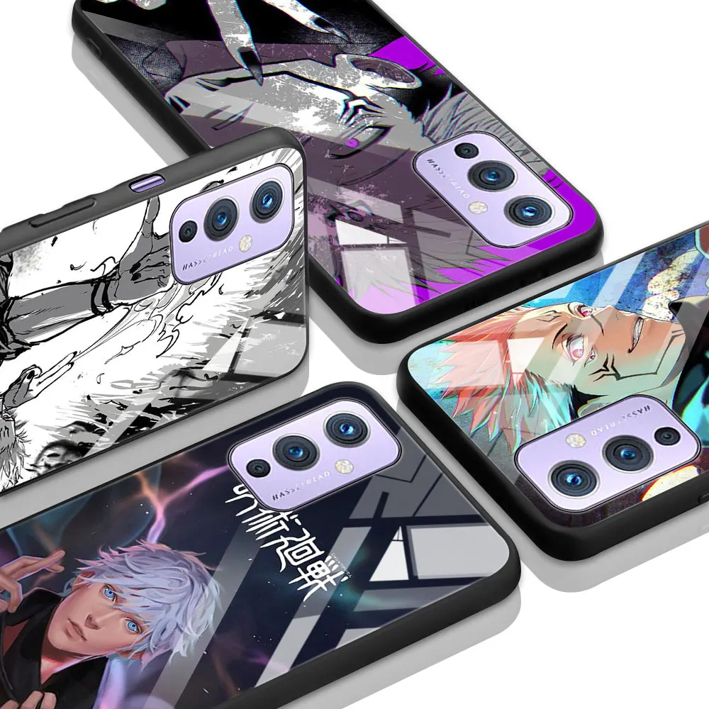 

Cell Phone Case For OnePlus 8T 8 Nord 5G 9 7 9R 7T Pro Z Tempered Glass Cover Jujutsu Kaisen Satoru Gojo Anime Coque Luxury Capa