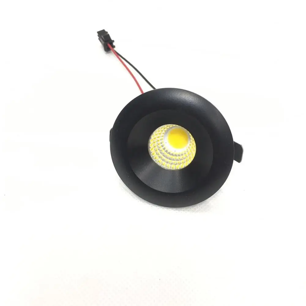 1 шт./лот черные светодиодные cabinet light 3 Вт cob светильники 48 мм Диаметр AC85 265V мини под