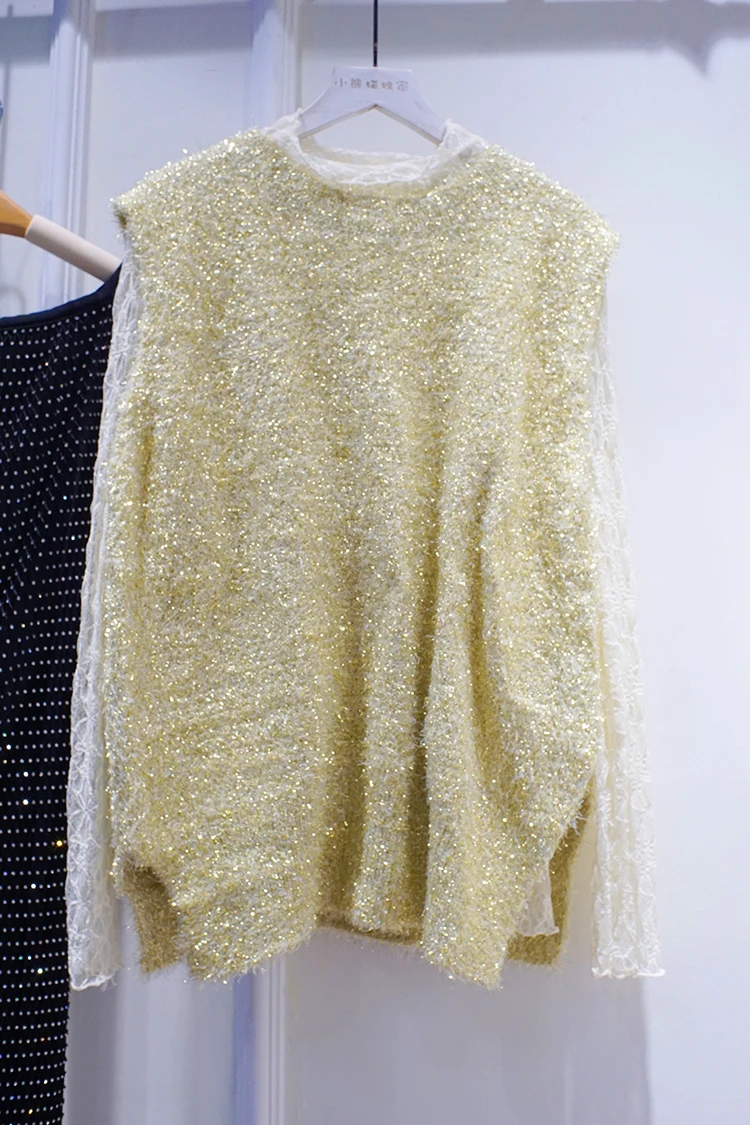 

Sneaky Design Split Vest Autumn New Korean Style Flash Silk Knitted Vest for Women Short All-Match Figure Flattering Vest Women