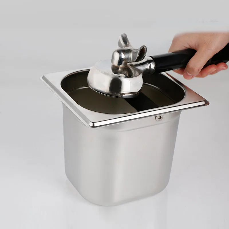 Противоскользящий ящик для кофе эспрессо из нержавеющей стали|Кофейные наборы| |