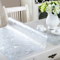 transparent table mat 1mm pvc soft glass tablecloth kitchen waterproof and oil proof easy to clean table cover can be customized