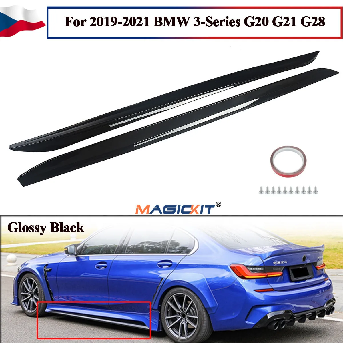 

Блестящее черное лезвие для губ MagicKit для BMW 3 серии G20 M PERFORMANCE