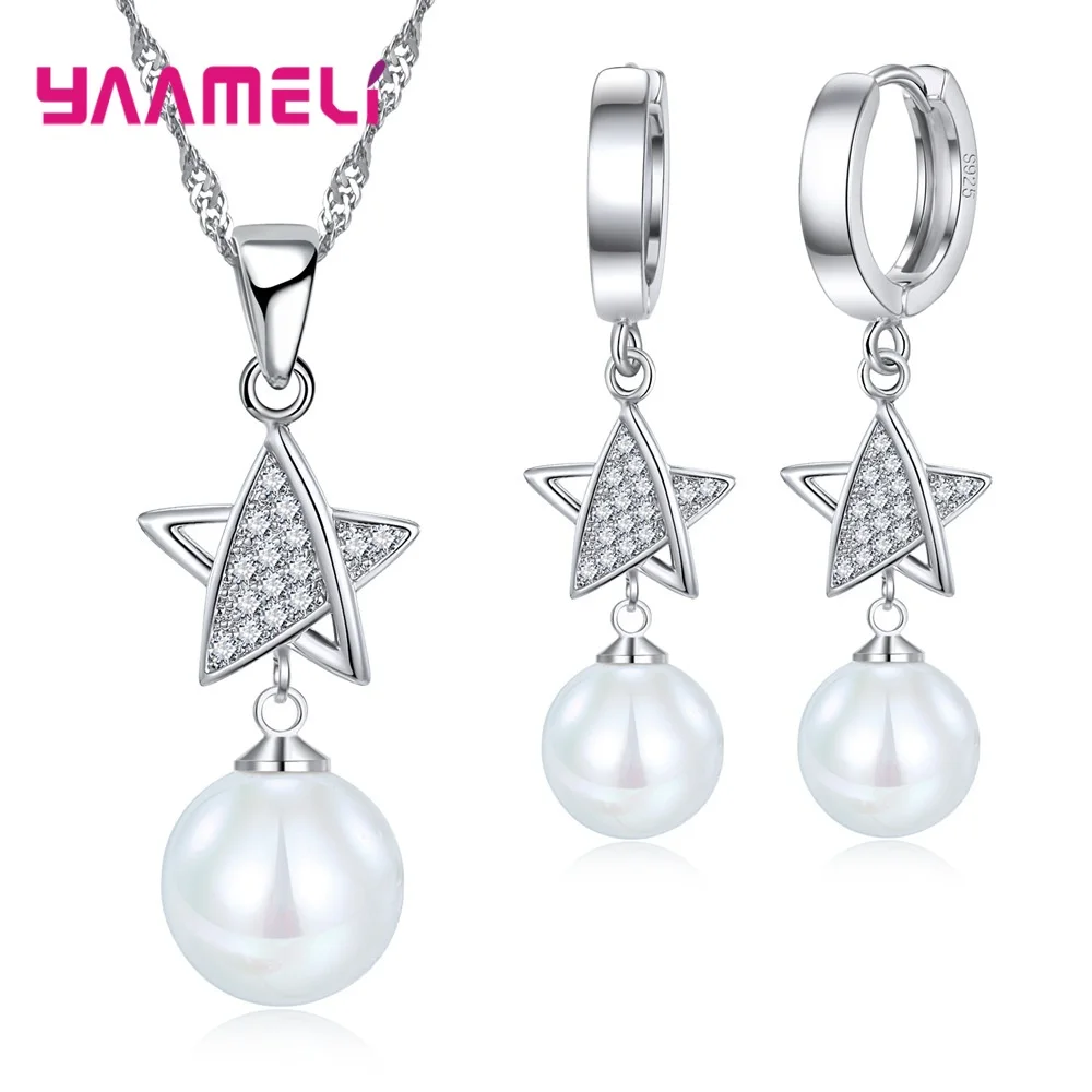 Женский ювелирный комплект из колье и серёг серебра 925 пробы | Украшения