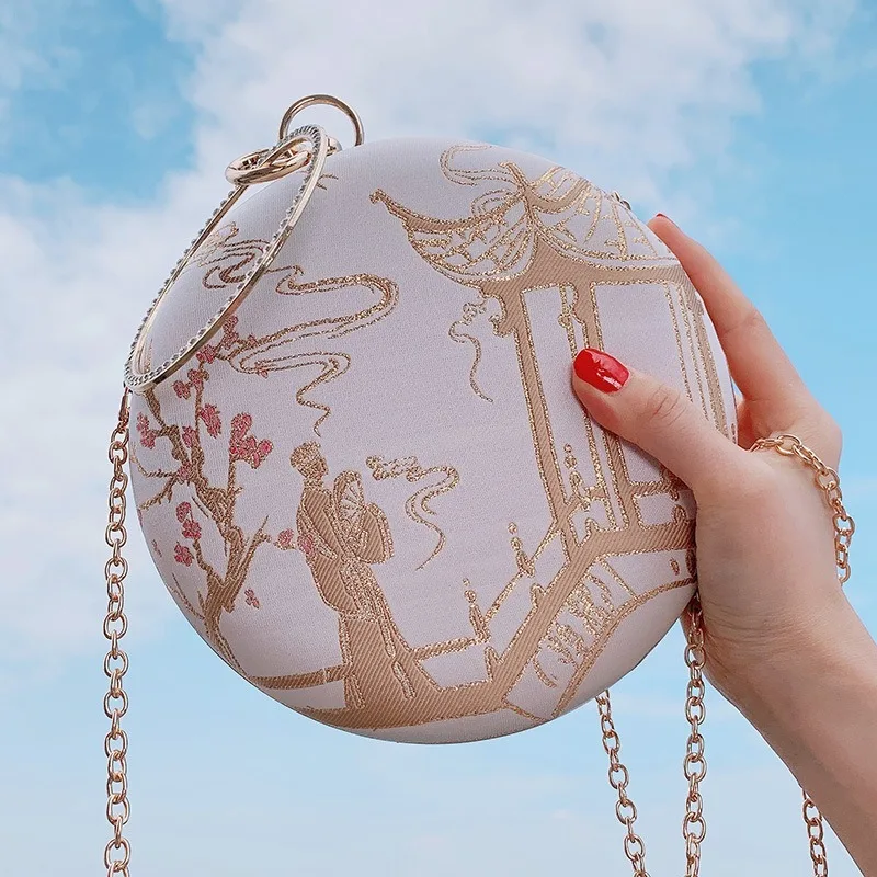 Корейские туфли ханбок новая вышивка Hanfu маленькая круглая сумка художественная