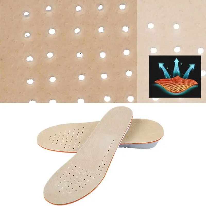 

Men Women Invisible Faux Leather Height Increase Insoles Flexibility Shock Absorbing Breathable Shoes Insert Cushion