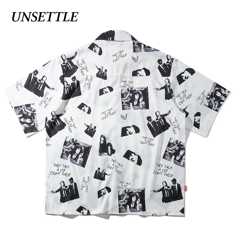 UNSETTLE 2020SS Harajuku Хип хоп рубашка уличная одежда мужская гавайская с принтом Пляжная
