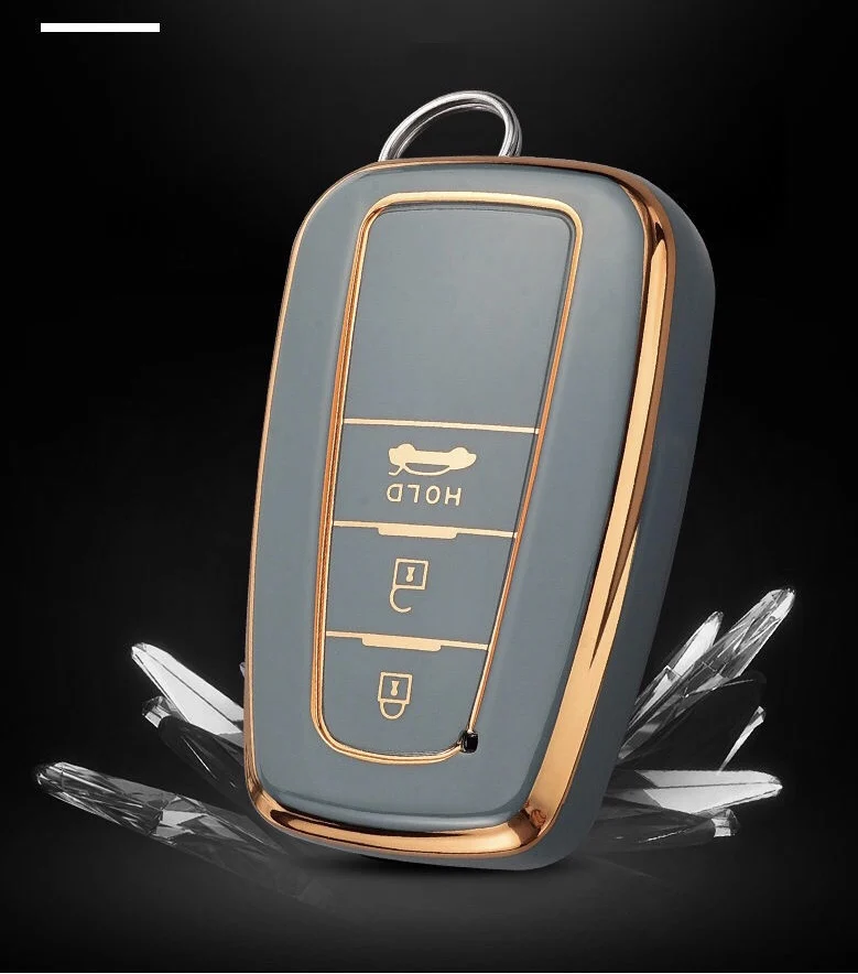 Чехол для автомобильного ключа из ТПУ с гальваническим покрытием Toyota Corolla Rav4 Camry 70