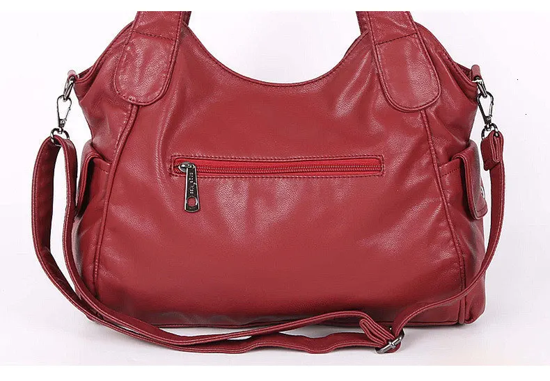 Cgmana Designer Famous Brand Washed Soft Leather Luxury Handbags High Quality Women Shoulder Bags