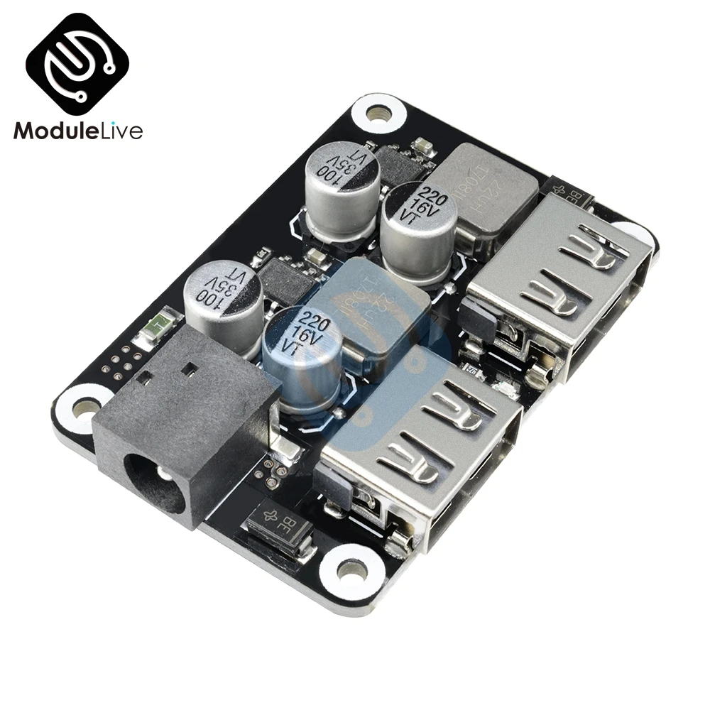 Board Двойной 2 USB быстрое зарядное устройство понижающий модуль вход 6 V-30 V один порт 24W Поддержка QC2.0 QC3.0 QC 2,0 3,0 Автомобильная плата с Чехол - Цвет: Board