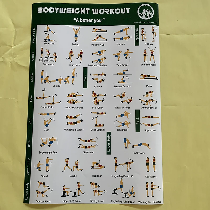 Ламинированные большой плакат для тренировки Set-идеальный Плакаты домашнего