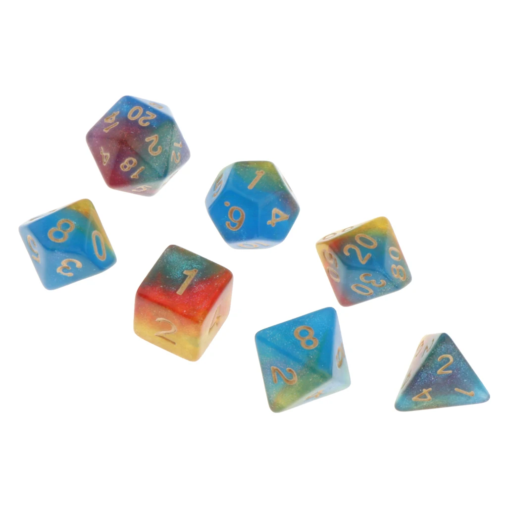 7 шт. многогранный Набор кубиков MTG DND RPG кубик для настольной игры D & ролевые
