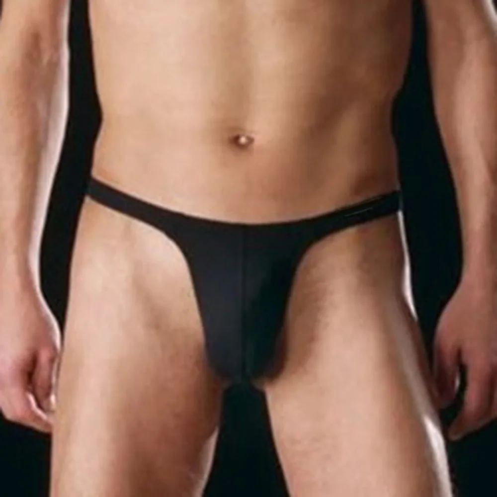 

Men Sexy Briefs G String Underwear Low Rise T-Back Panties Solid Color Big Pouch Underpants Thong Male Panties