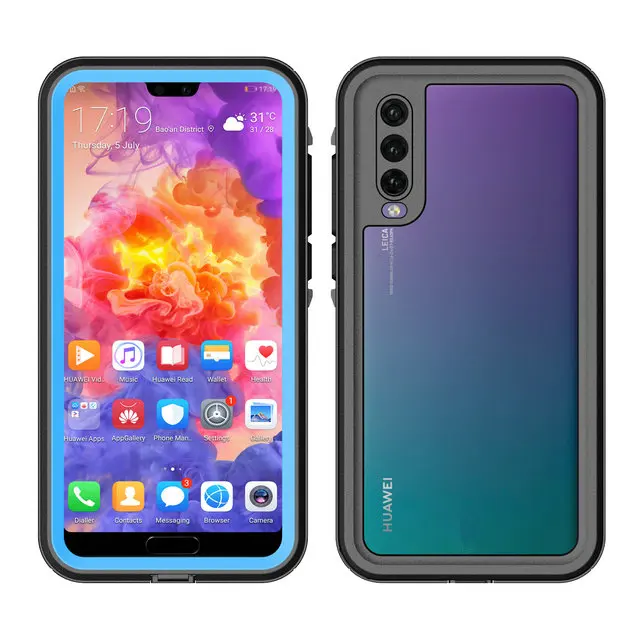 Светло-голубой Huawei P30 Pro Водонепроницаемый чехол IP68 принципиально huawei P20 Lite чехол 360 защиты huawei P20 PRO доказательство воды крышка P20Lite PC 3M чехол - Цвет: Светло-голубой