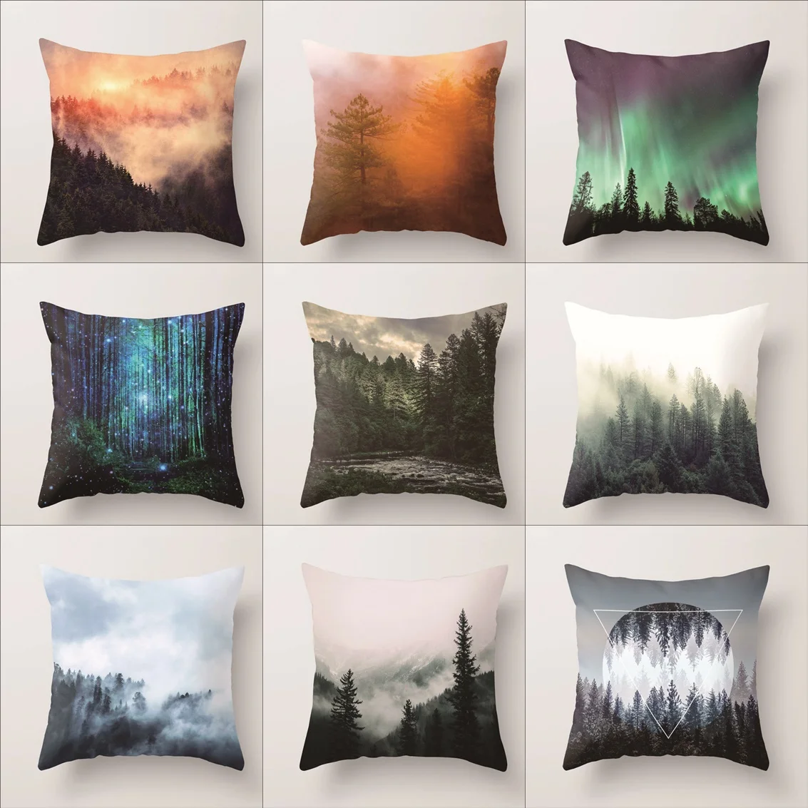 

Forest Art Print Cushion Cover 45x45cm Scenery Throw Pillows Cover For Sofa Living Room Car Seat Home Decorative Pillowcase