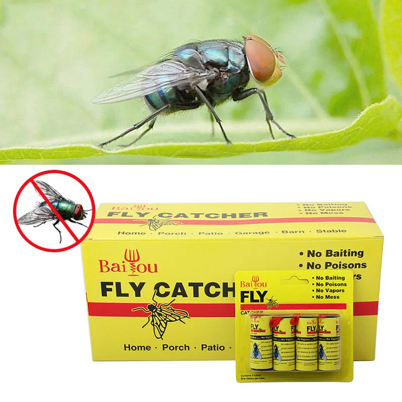 

4/8/12/16Pcs Fly Sticky Paper Strip Strong Glue Flying Insect Bug Mosquitos Catcher Roll Tape THIN889