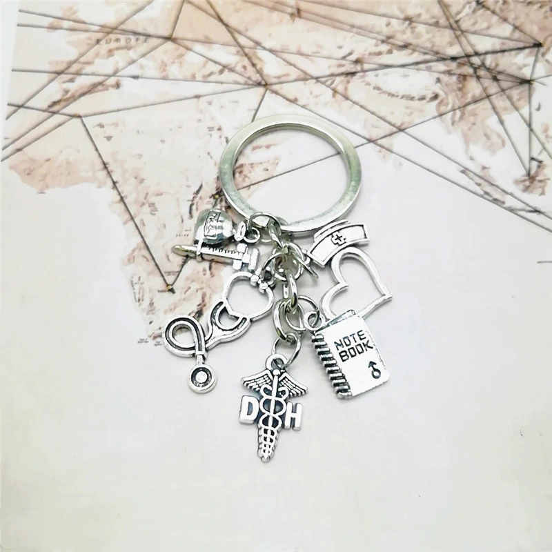 New 1personality Creative Syringe Stethoscope Keychain Nurse Cap Notebook Medical Graduation Souvenir | Украшения и аксессуары