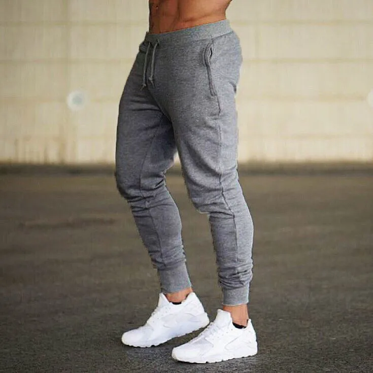 

2021 European and American men's new self-cultivation sports, running fitness feet, casual trousers, training pants, customizabl