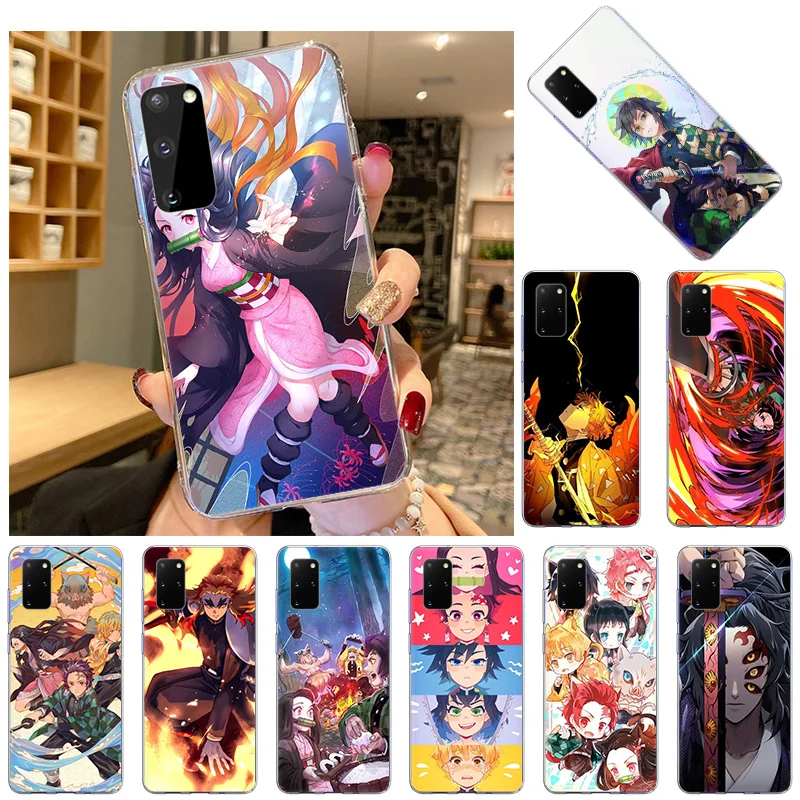 

Soft TPU Silicone Phone Case For Samsung Galaxy S21 Ultra S20 FE 5G S10 Lite S8 S9 Plus S7 Kimetsu No Yaiba Demon Slayer Cover
