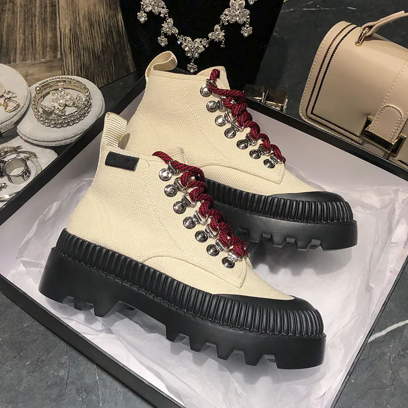 Женские ботинки на платформе осенние ботильоны шнуровке Модельные с высоким