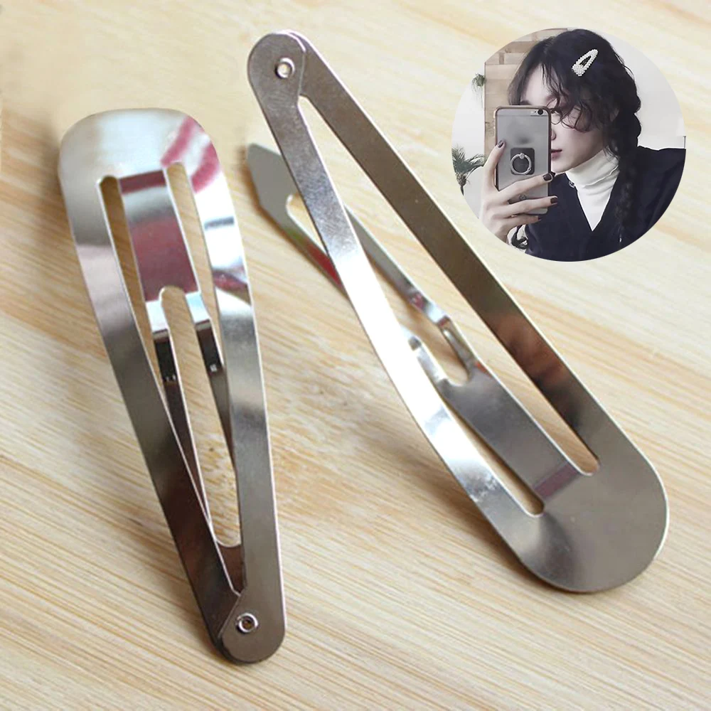 20 шт./компл. 4 см серебряные Детские клипсы простые шикарные женские