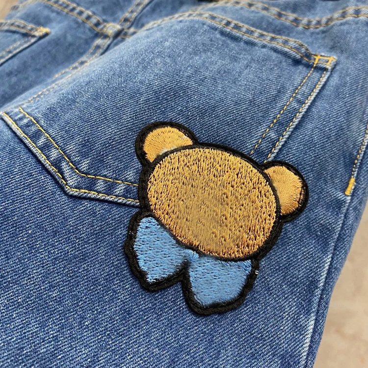 

Embroidery Bear Denim Skirt Women Spring Summer High Waist A Line Mini Skirt High-end Brand Leisure Style Cute Bear Jeans Skirts