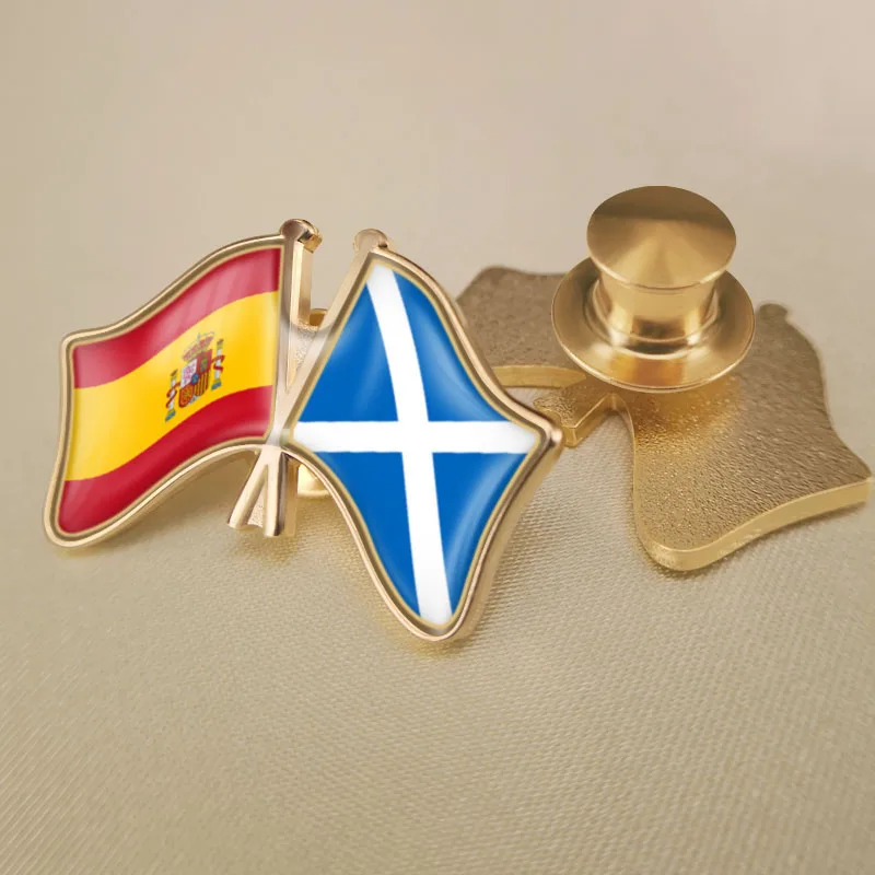 Испания и Шотландия перекрестные двойной флаг дружбы значков на булавке брошь
