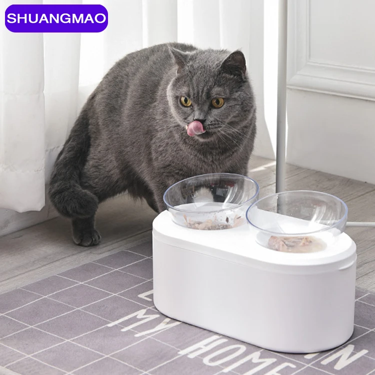 Двойная миска для домашних животных большая воды кормушка питомцев из полимера