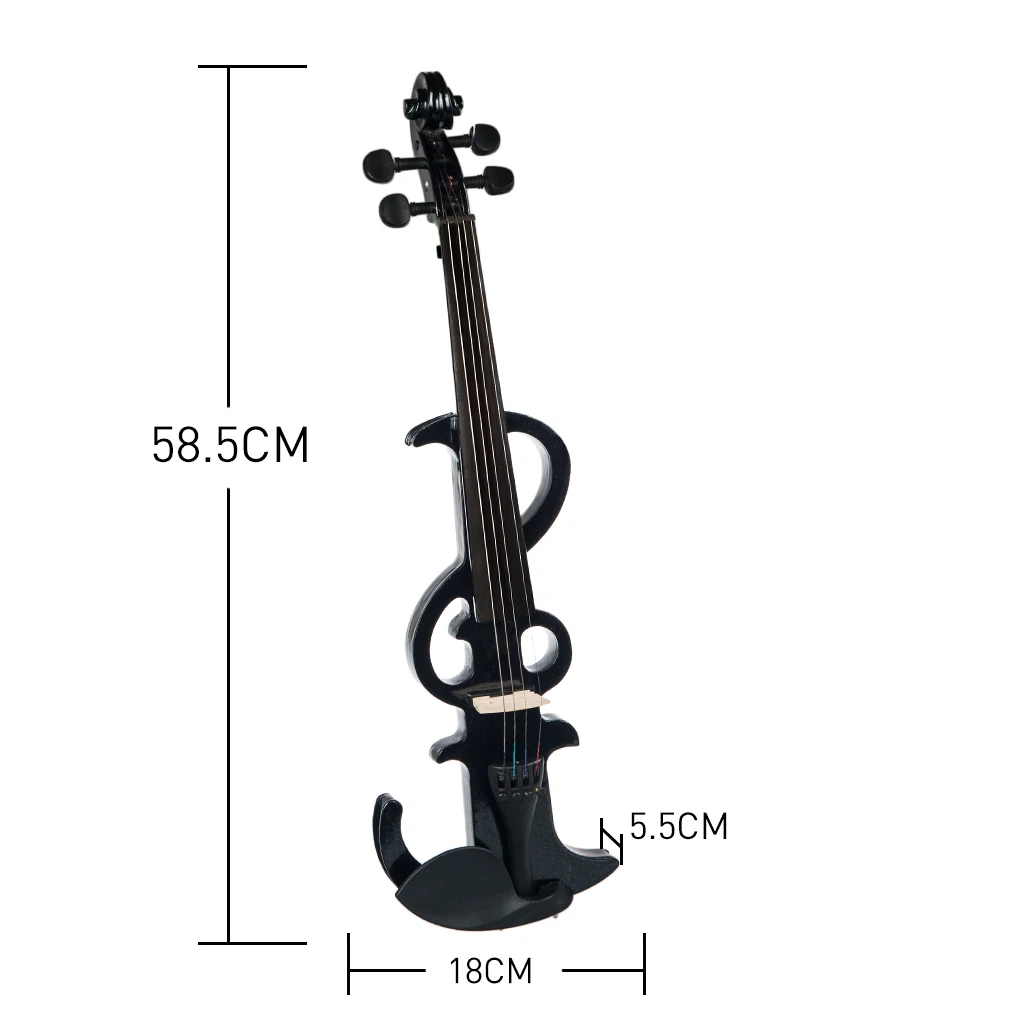 NAOMI Full Size 4/4 Solid Wood Metallic Electronic Silent Mahogany Violin with Carrying Case Audio Cable Rosin Bow enlarge