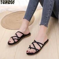 fashion flat sandal womens sandals korean style bohemian beaded sandals flat comfortable casual flip flops ethnic style