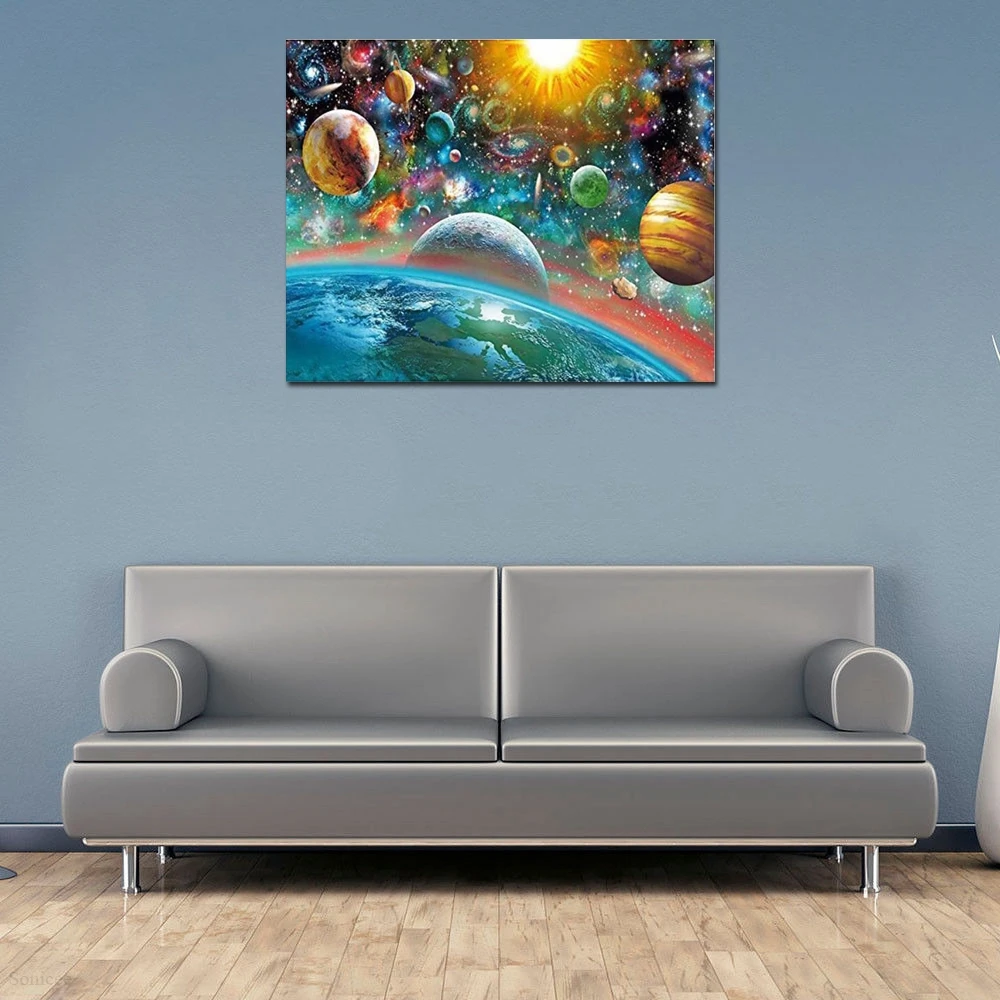 Алмазная живопись &quotсделай сам&quot 5D Вселенная планеты галактика солнце земля