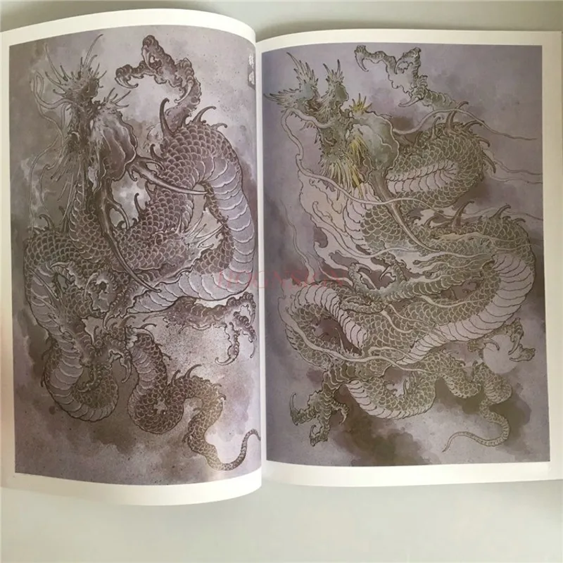 Книга татуировки 2021 новые вышитые книга тату-книги резные две Рукопись Canglong Qilin Rui