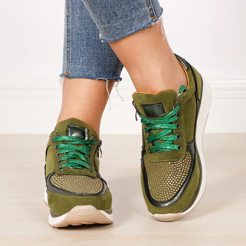 Женские кроссовки из Вулканизированной Ткани на шнуровке повседневные