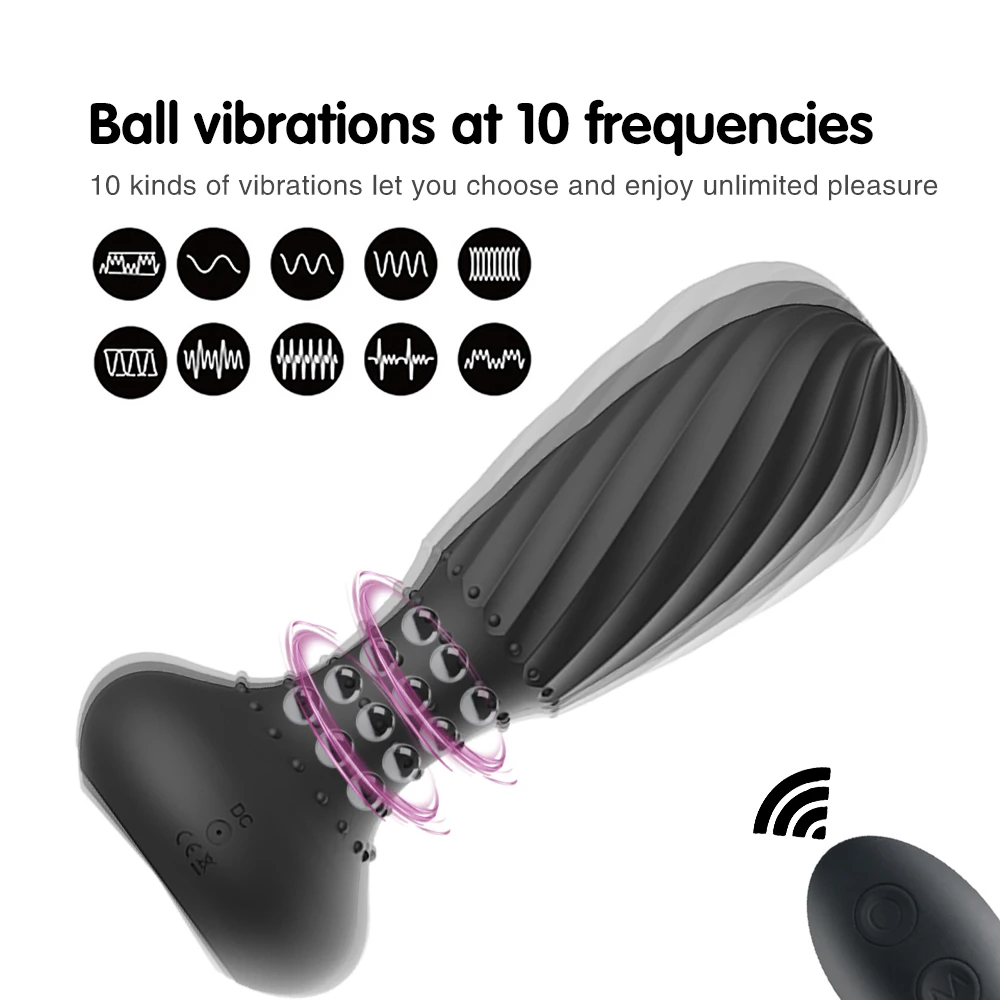 Rotating Anal Beads Vibrator Prostate Massager For Men Wireless Remote Control Plug Butt Prostata Stimulator Sex Toys | Красота и