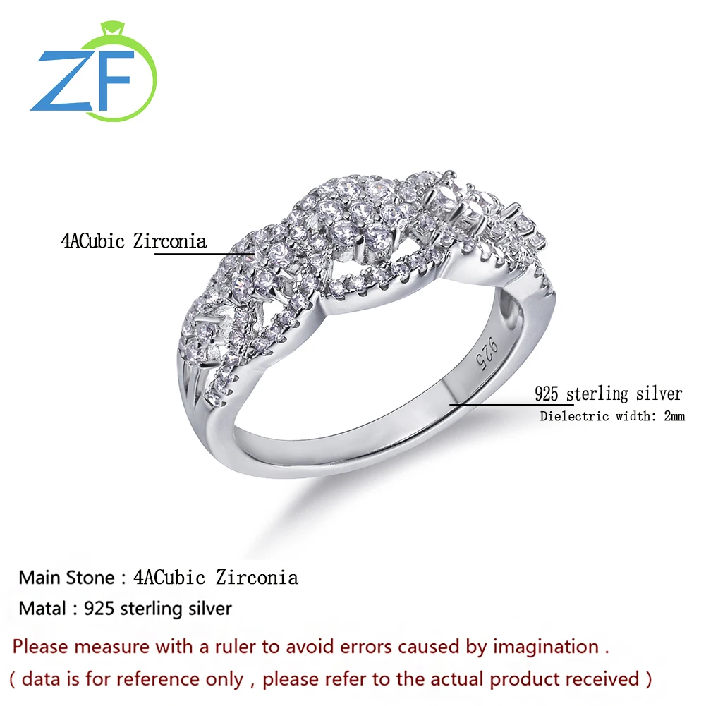 

New Arrival Fashion CZ Fashion Jewelry 925 Sterling Silver Simple Korean Wedding Rings Women