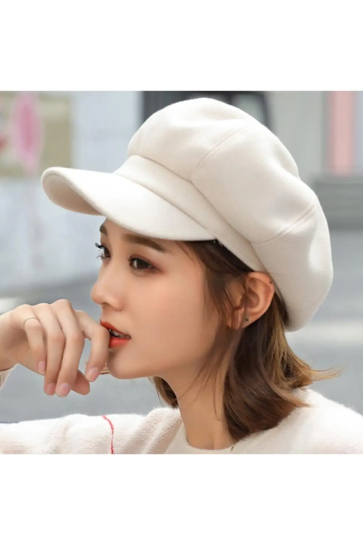 

2021 wonen fashion white cap hat